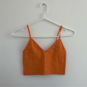 Orange Spaghetti Strap Crop Top